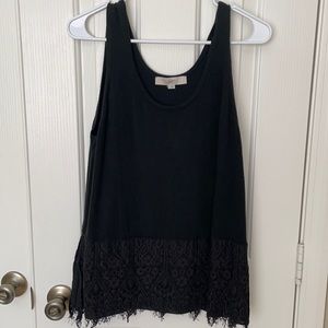 Loft black lace top